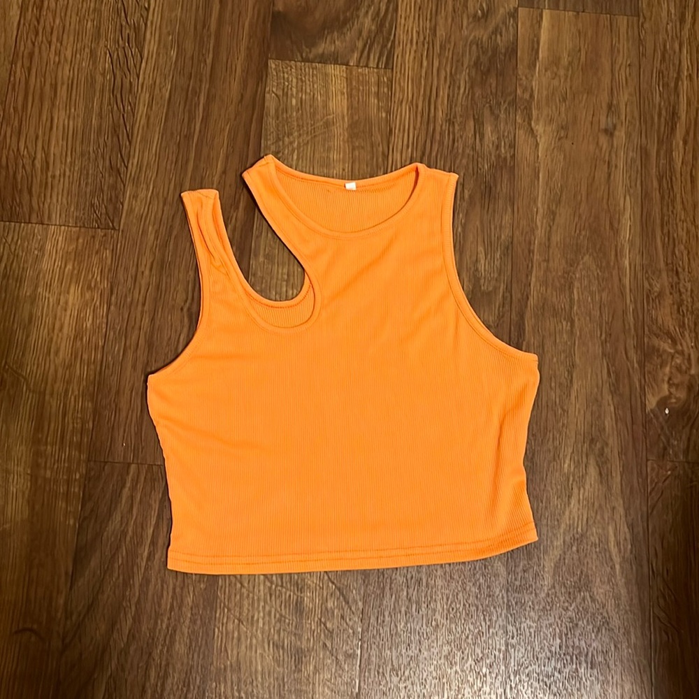 Orange cropped tank